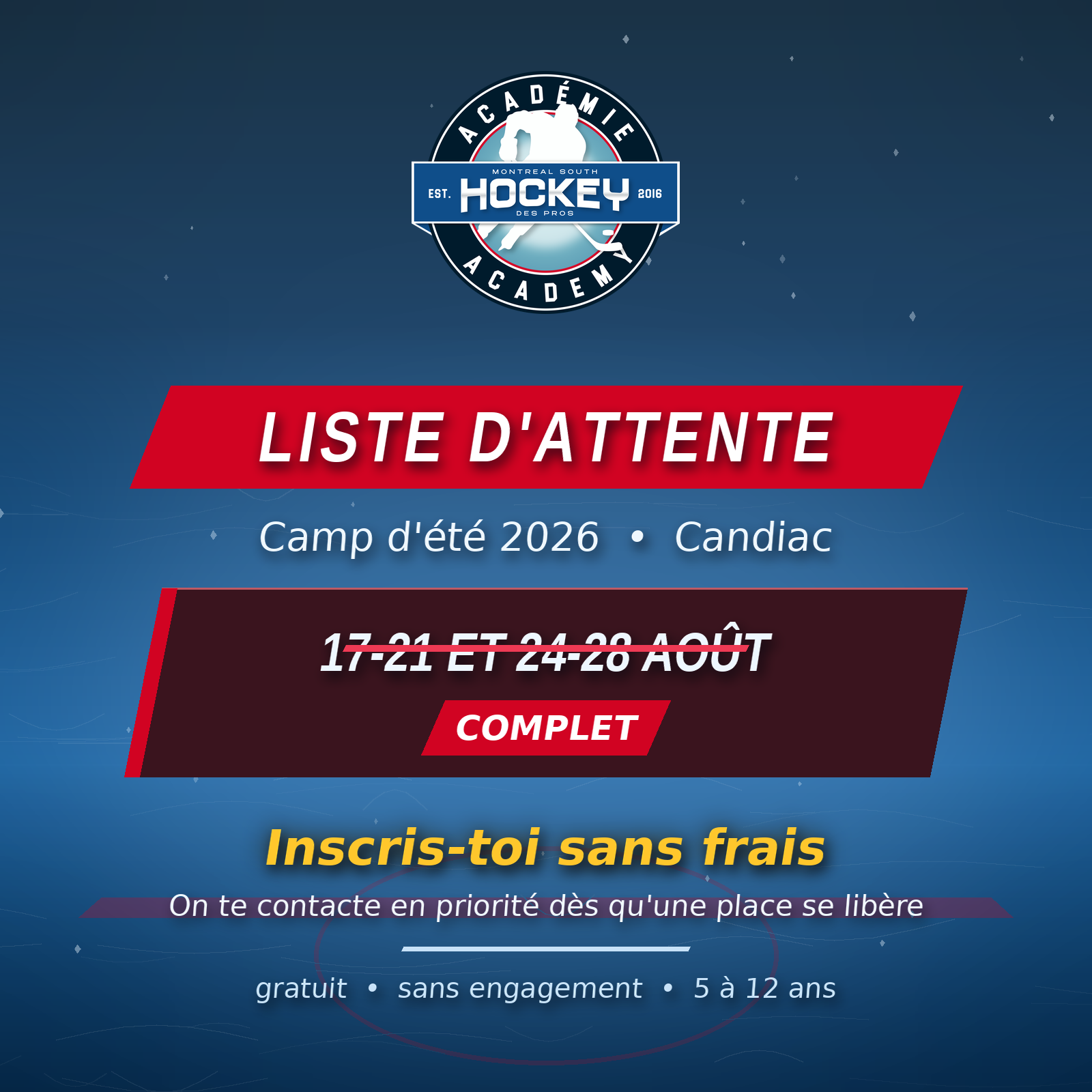 📋 LISTE D'ATTENTE - Camp d'été 2026 - Candiac