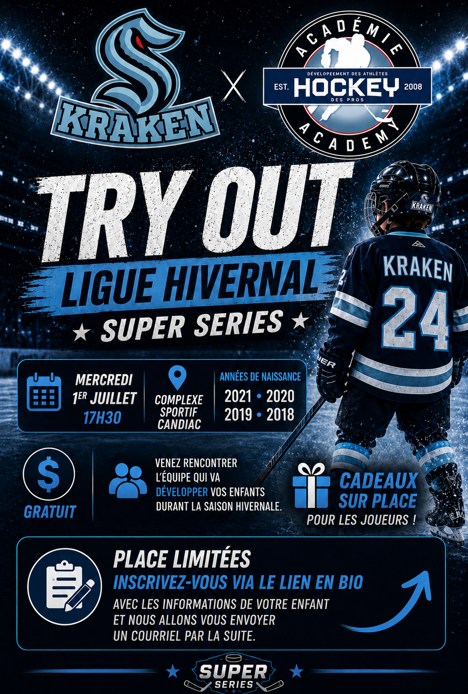 TRY-OUT Ligue hivernal super séries 2021-2020-2019-2018